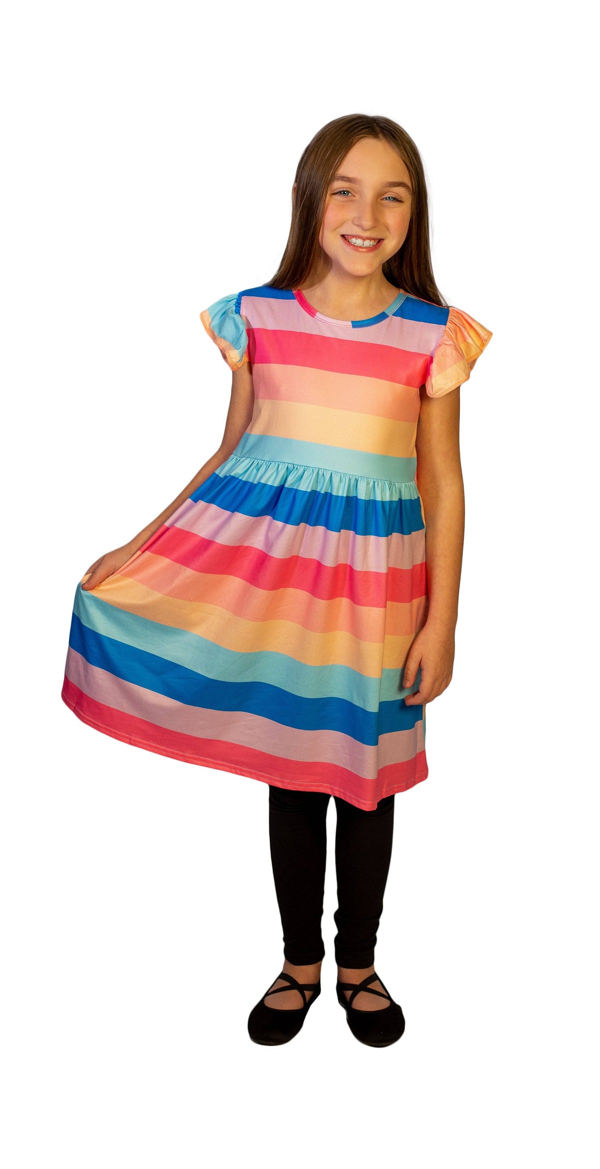 Pretty Pastel Milk Silk Flutter Dress