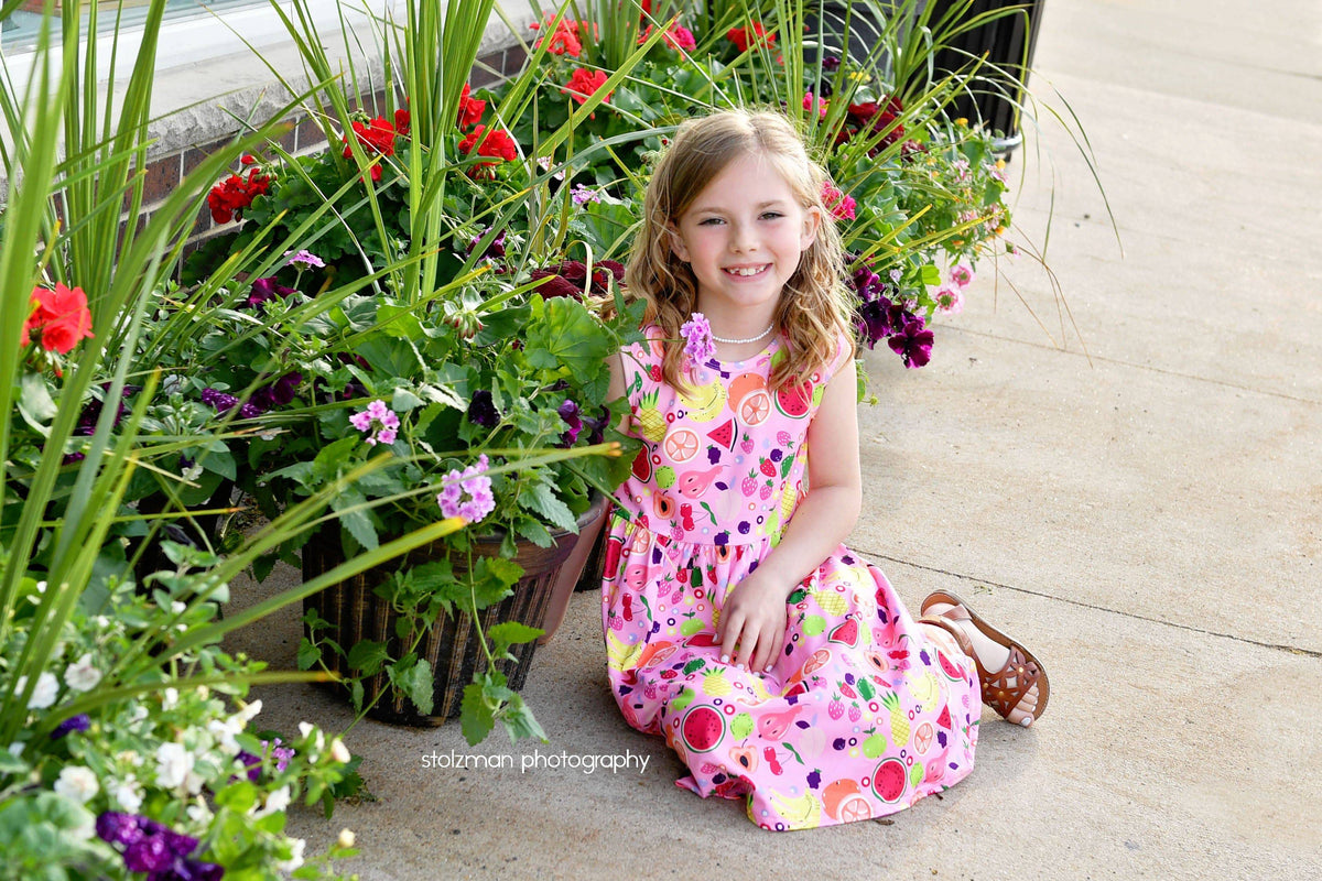 Fruit Salad Milk Silk Tank Dress