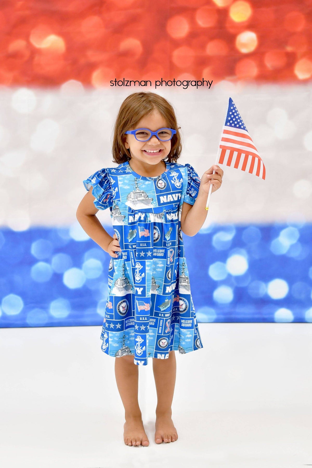 Navy Milk Silk Flutter Dress