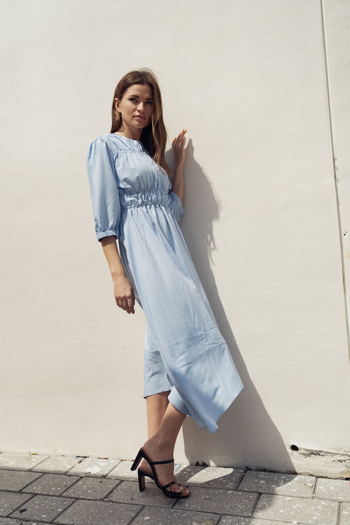 SKY SMOCKING DRESS