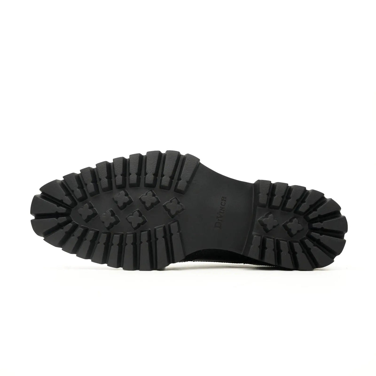 Black Wingtip Derby Shoes with Lug Sole