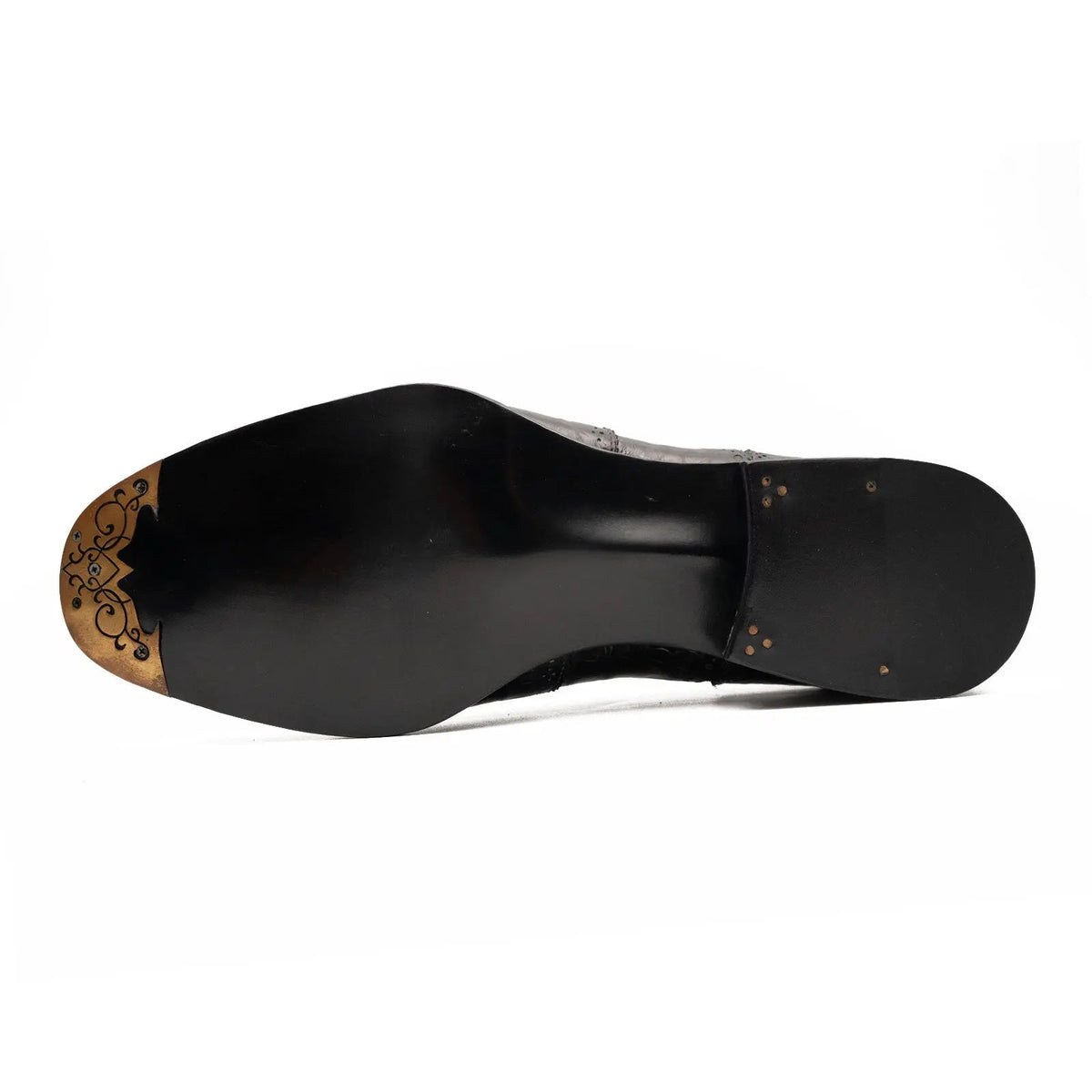 Charcoal Gray-Black Textured Lace-Up Dress Shoe