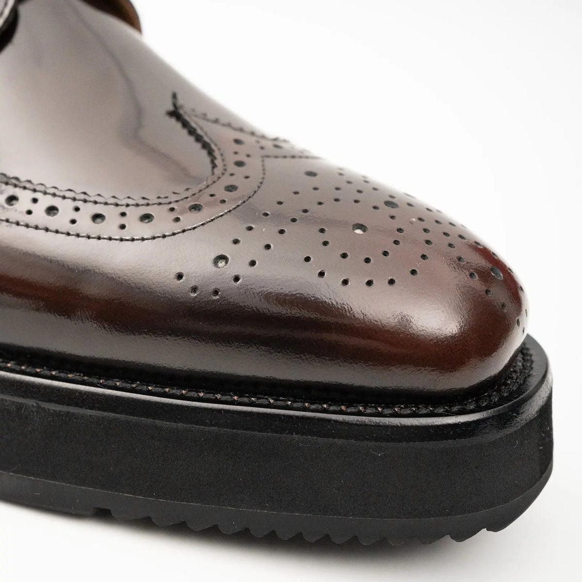 Dark Brown Platform Wingtip Derby Shoe