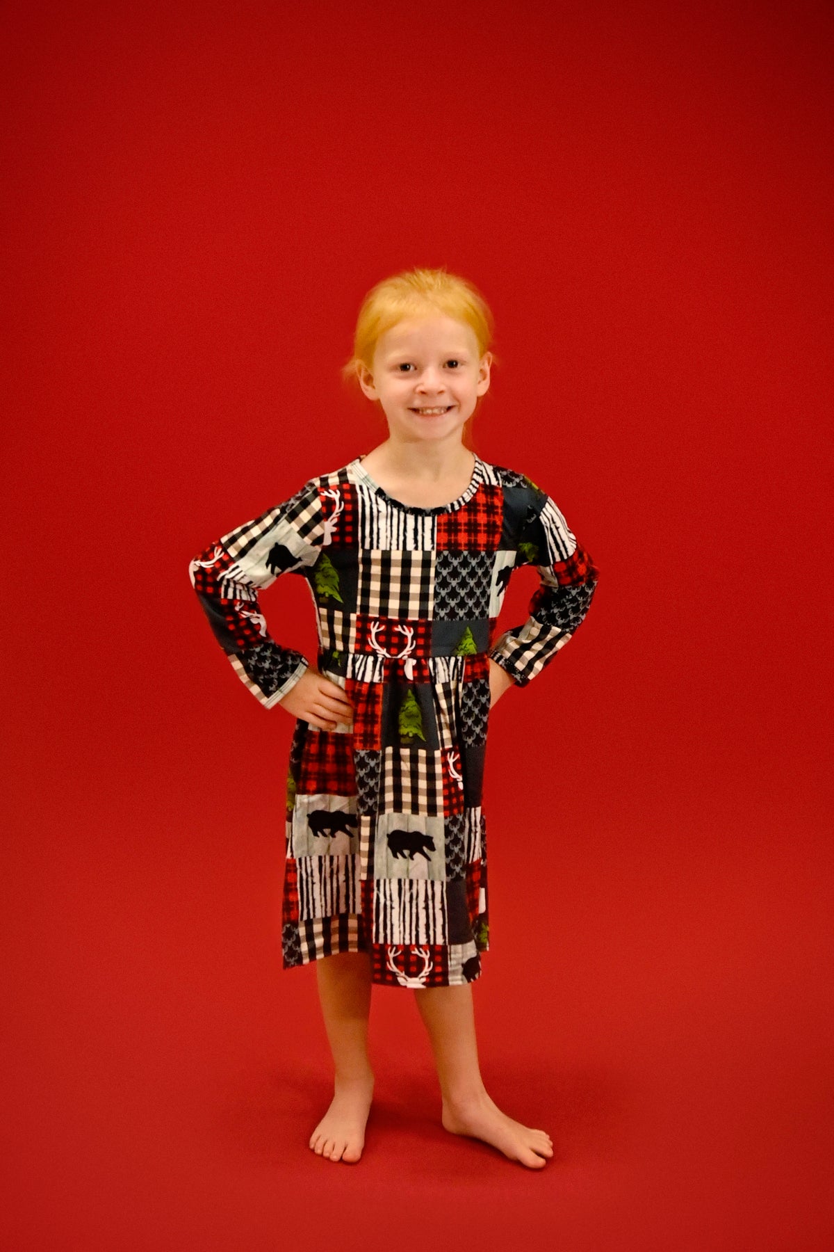 Wilderness Long Sleeve Milk Silk Dress