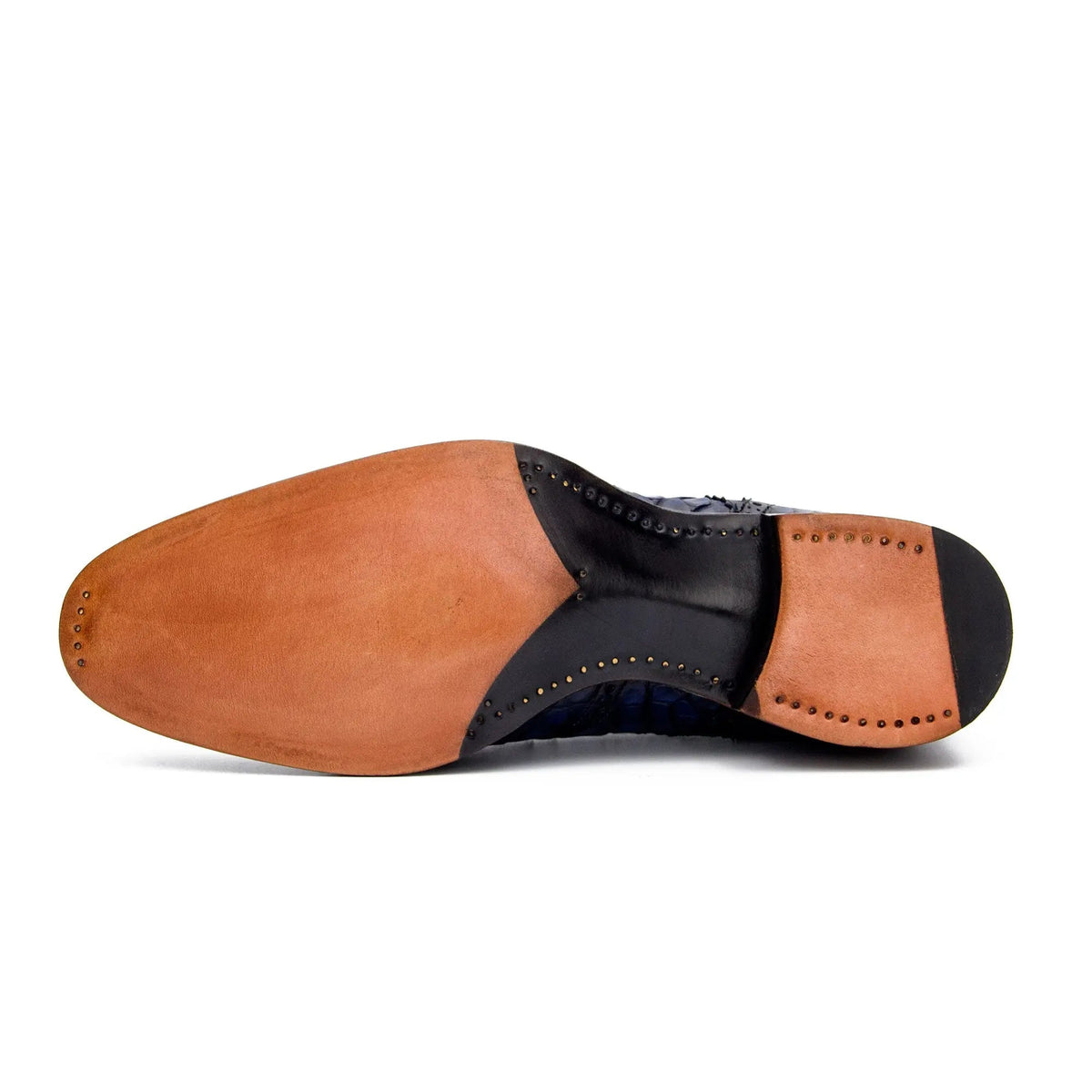 Reddish Brown Cap-Toe Oxford Shoes with Perforated Detail