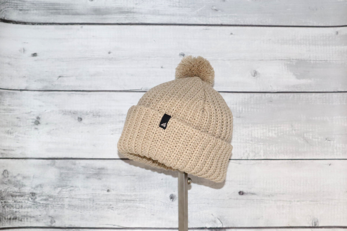 Toddler Acrylic Ribbed Cuff with Matching Pom Hat