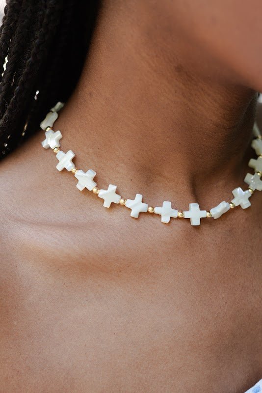 Diana Necklace - All Cross Pearl
