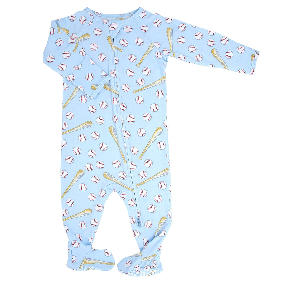 Classic Baseball Zipper Footie