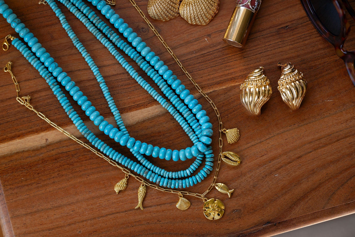 8mm Tradd  Turquoise Necklace  - Belle of the Ball Collection