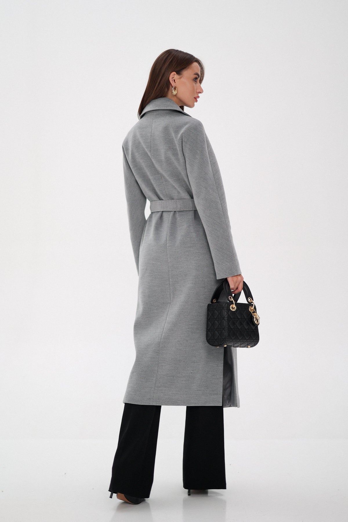 Cambridge Comfort Wraparound Wool Cashmere Coat in Dove