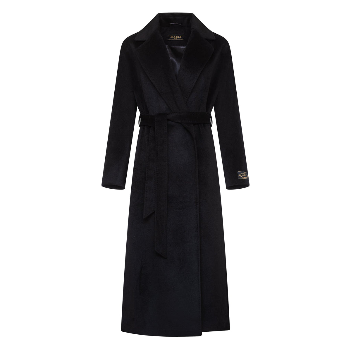 Cambridge Comfort Wraparound Wool Cashmere Coat in Black