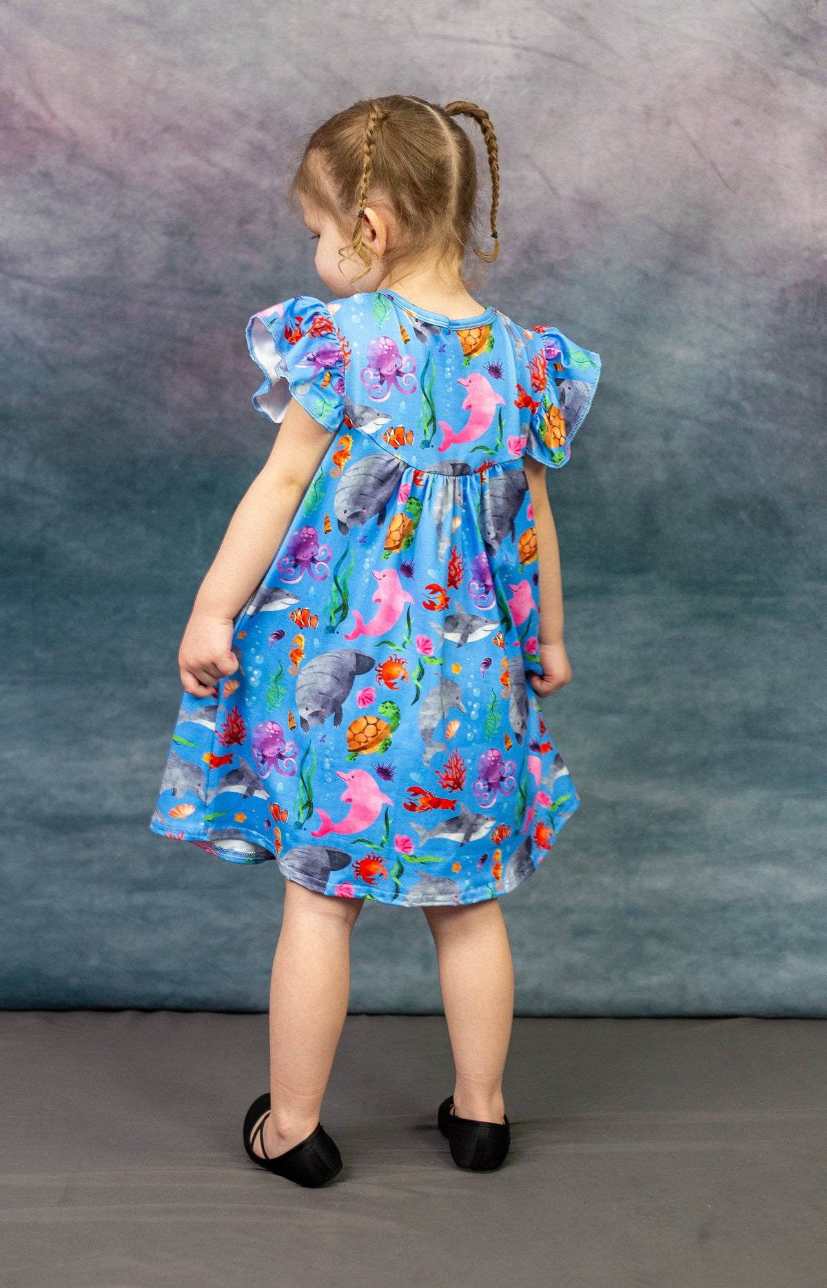 Sea Life Flutter Milk Silk Dress