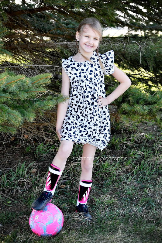 Soccer Milk Silk Flutter Dress