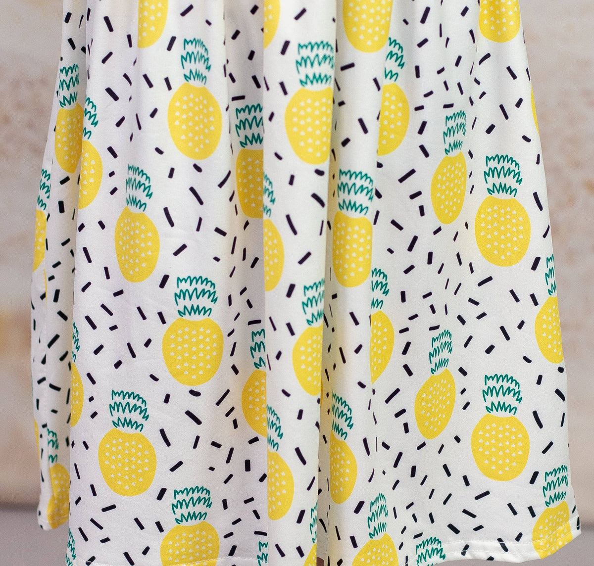 Pineapple Ruffle Tank Milk Silk Dress
