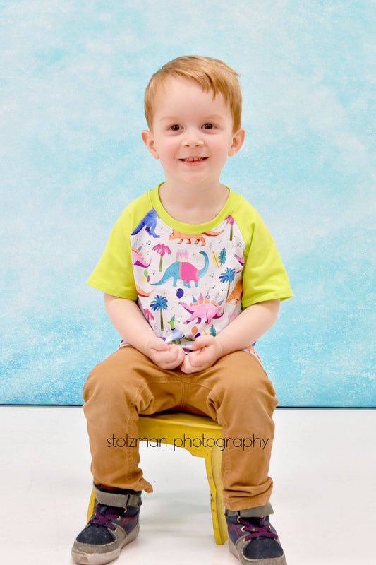 Birthday Dino Milk Silk Raglan