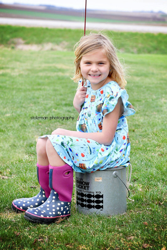 Fishing Flutter Milk Silk Dress