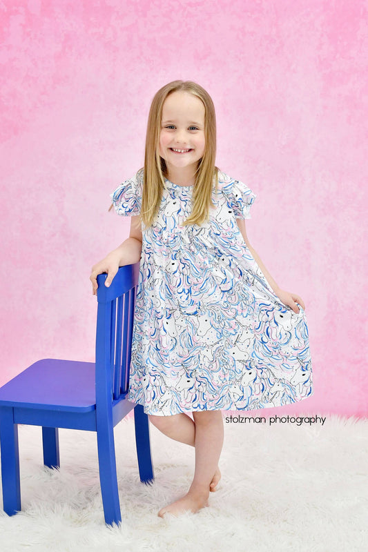 Endless Unicorn Milk Silk Flutter Dress