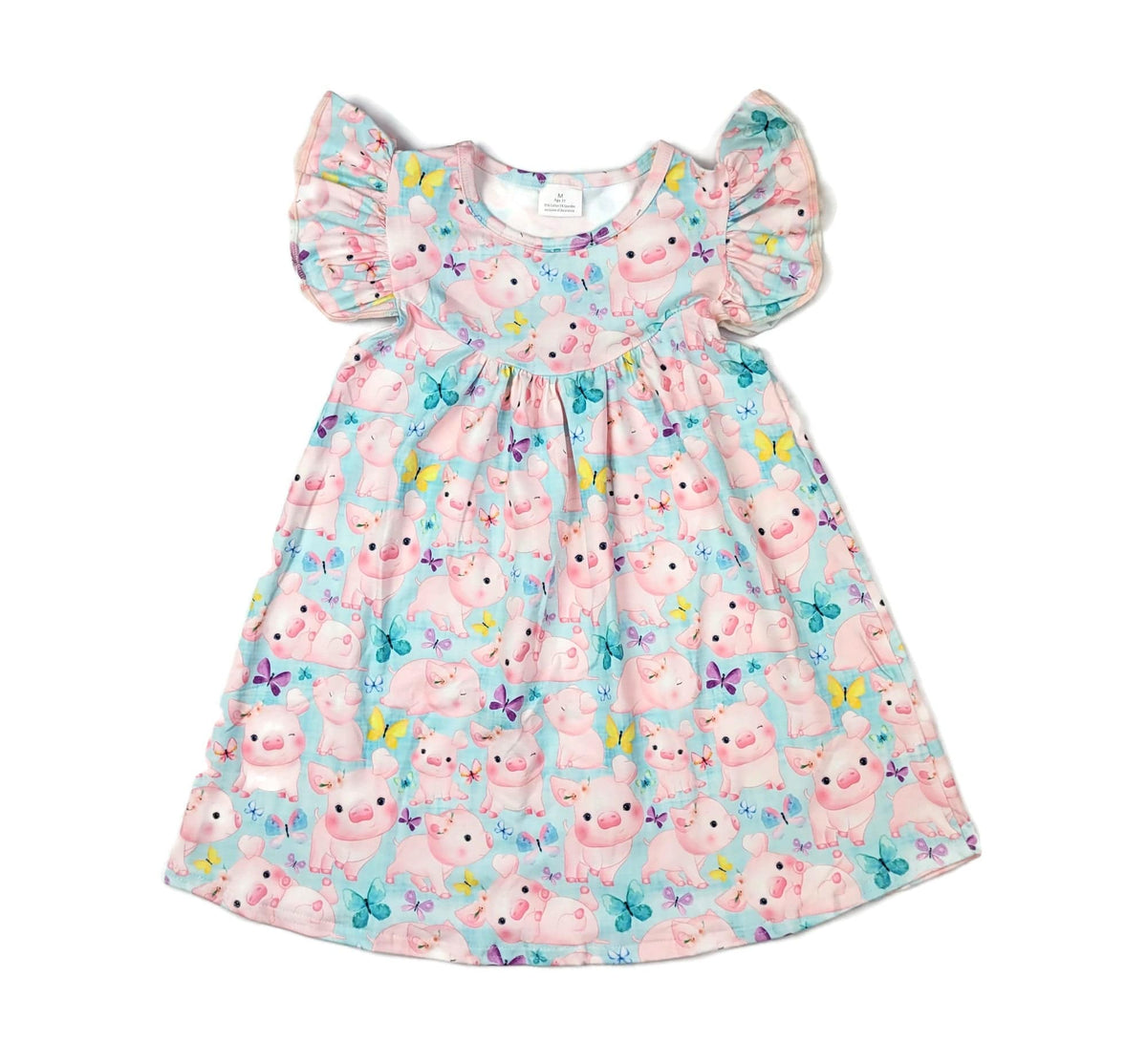 Floral Pig Milk Silk Flutter Dress