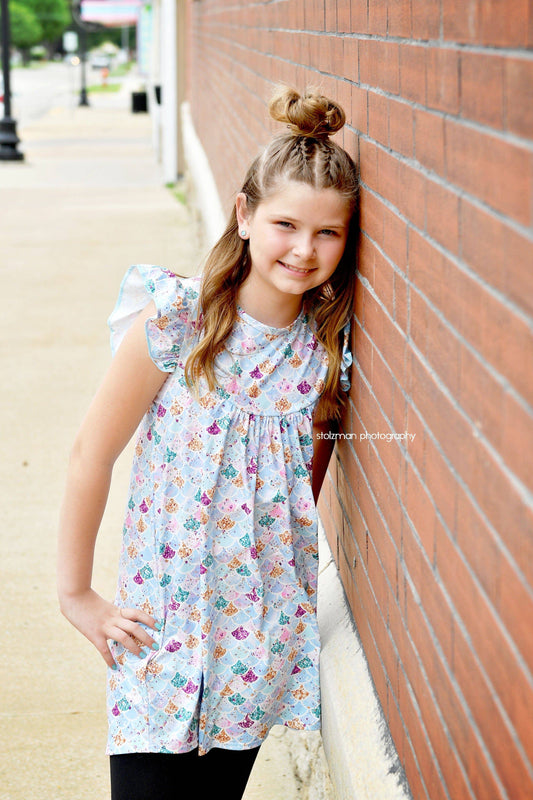 Mermaid Milk Silk Flutter Dress