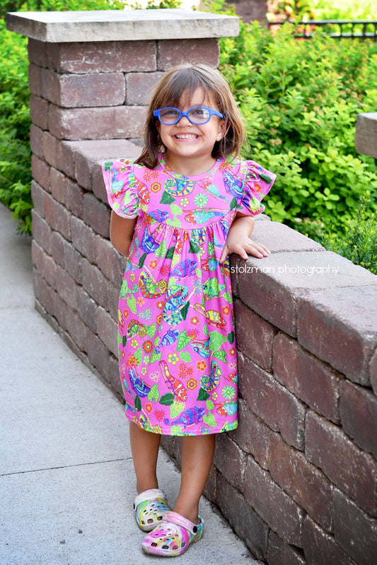 Chameleon Milk Silk Flutter Dress