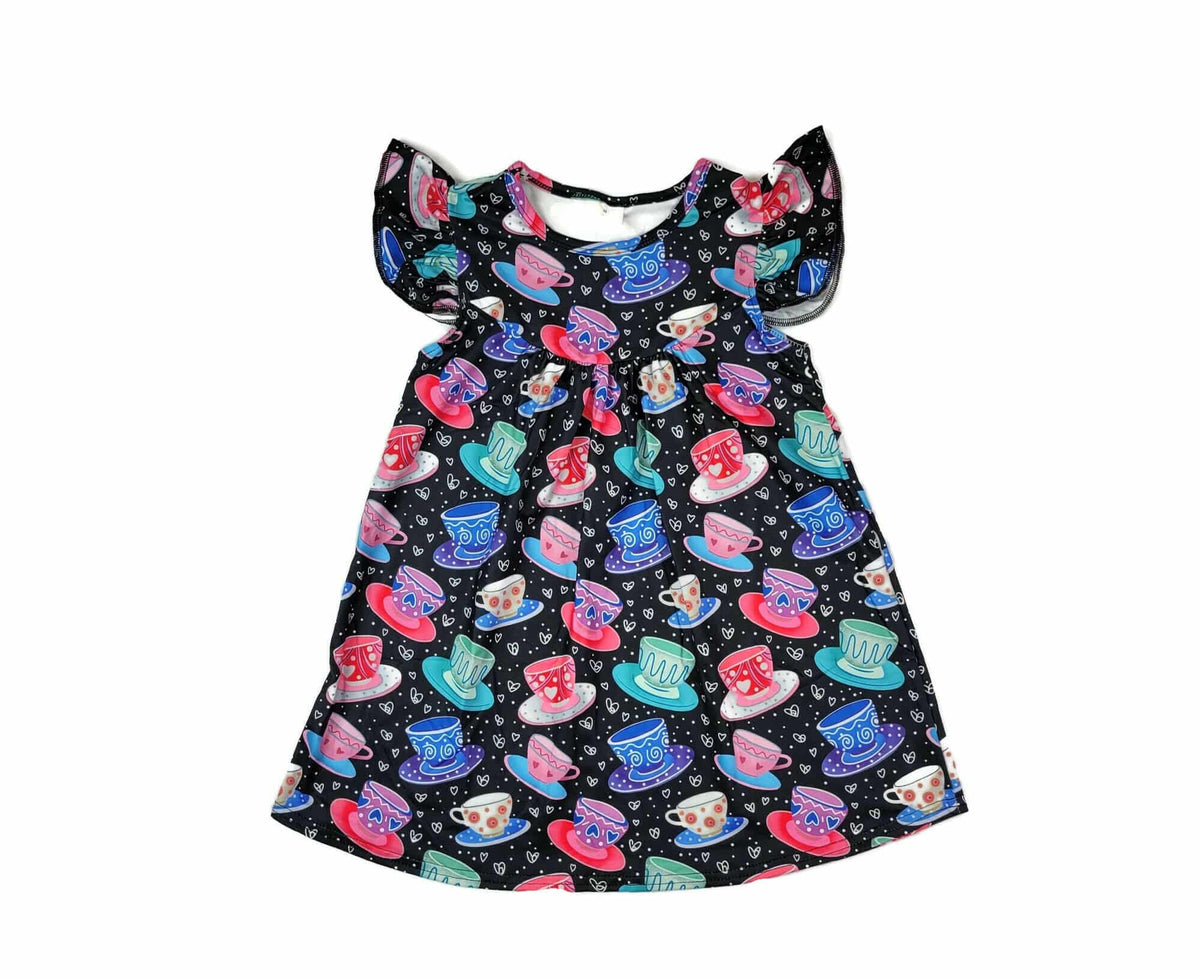 Magical Teacup Milk Silk Flutter Dress