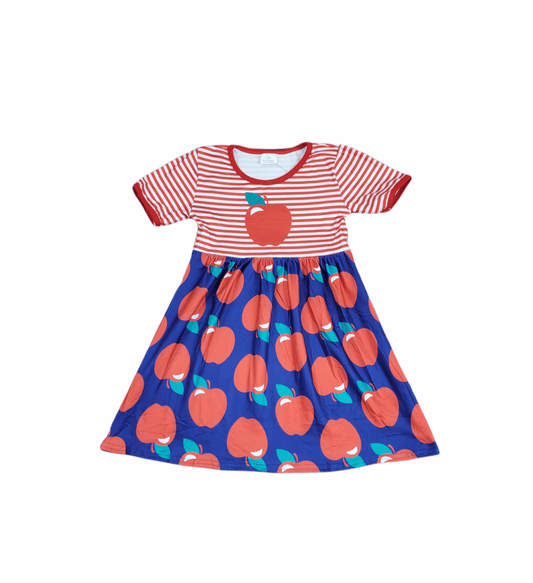 Apple Harvest Short Sleeve Milk Silk Dress