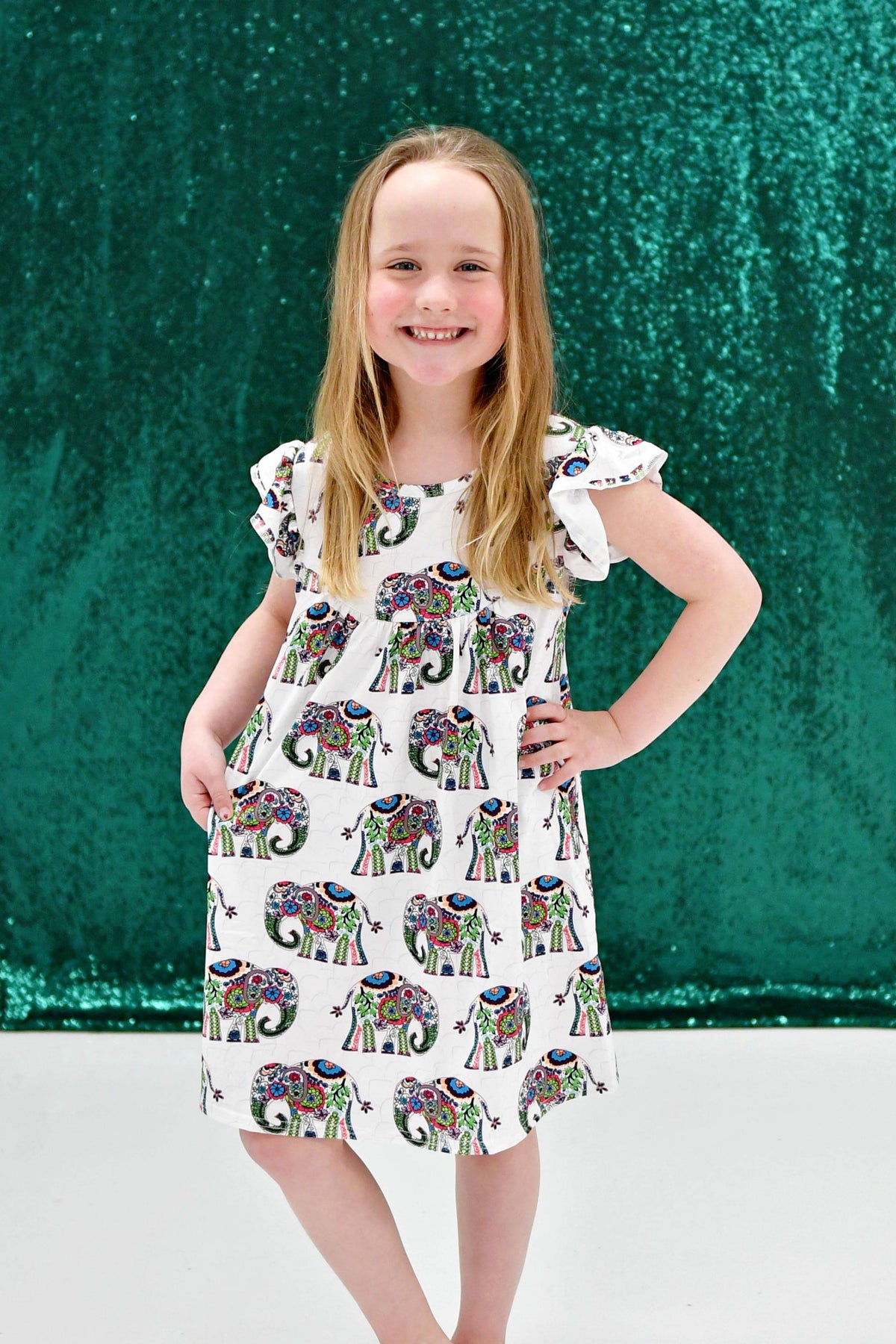 White Elephant Milk Silk Flutter Dress