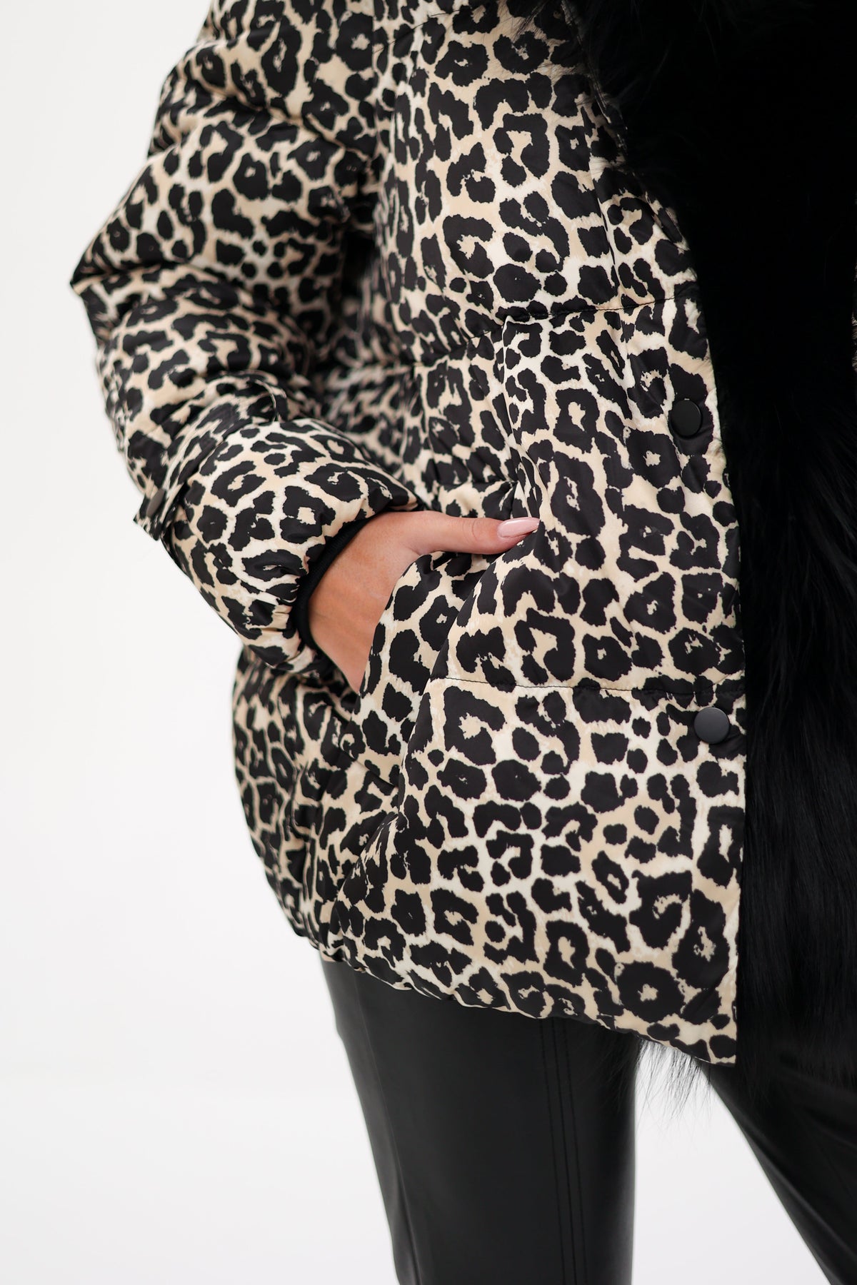 Genuine Fox Leopard Luxe Down Parka