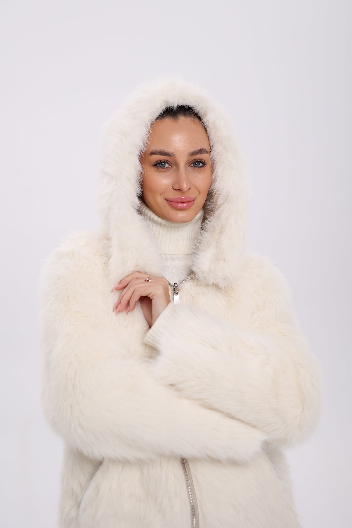 Reversible Hooded Wool Blend Jacket