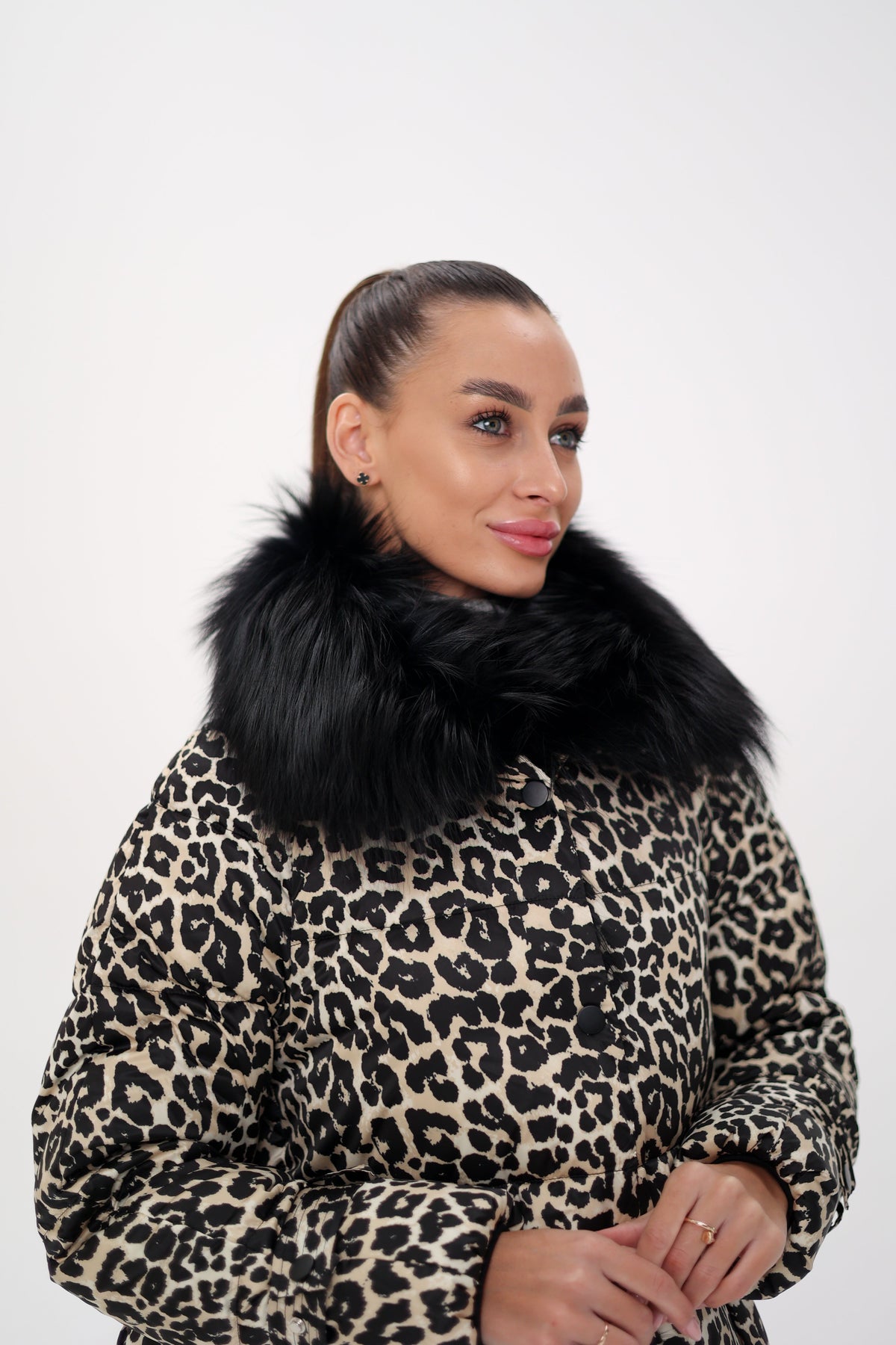 Genuine Fox Leopard Luxe Down Parka