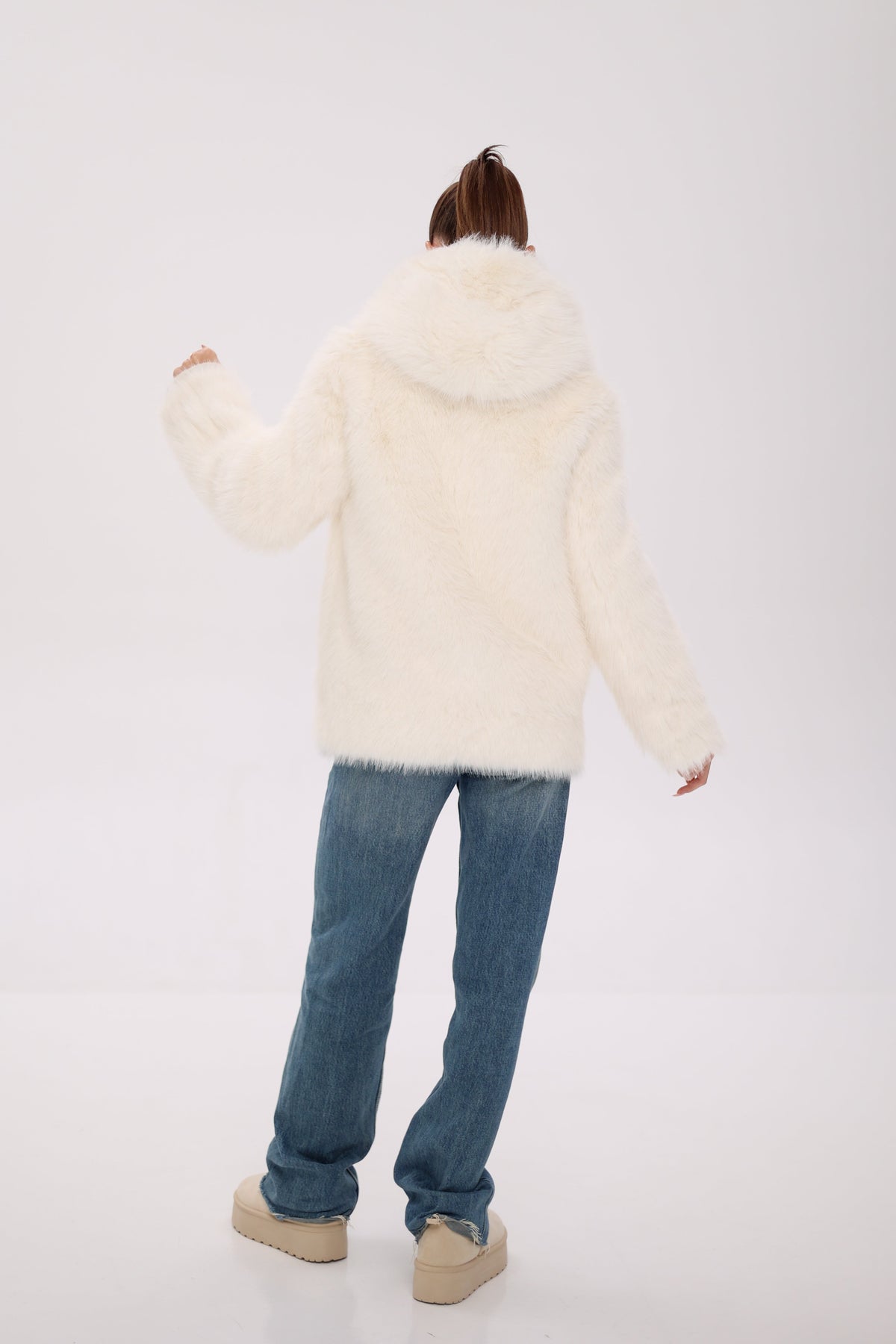 Reversible Hooded Wool Blend Jacket
