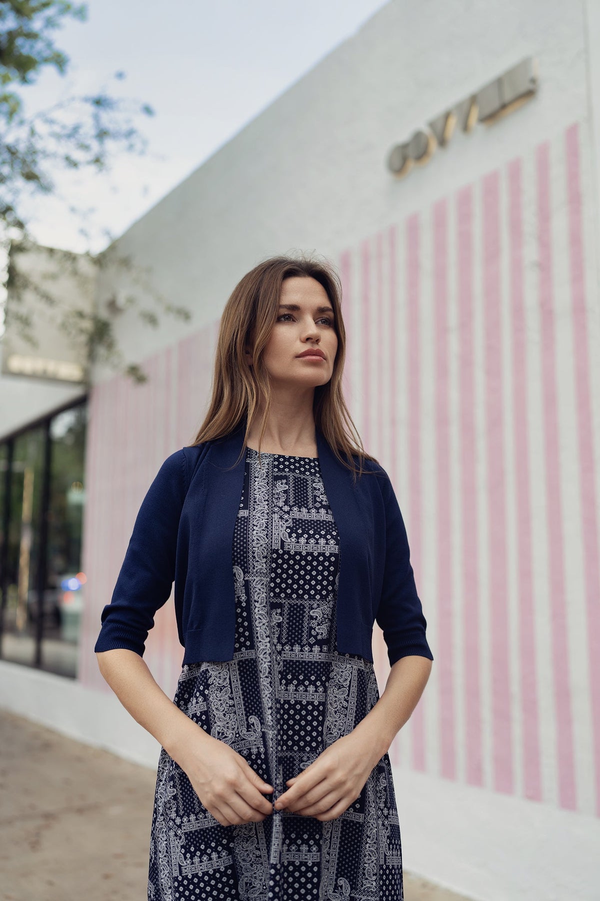 PAISLEY JUMPER IN NAVY