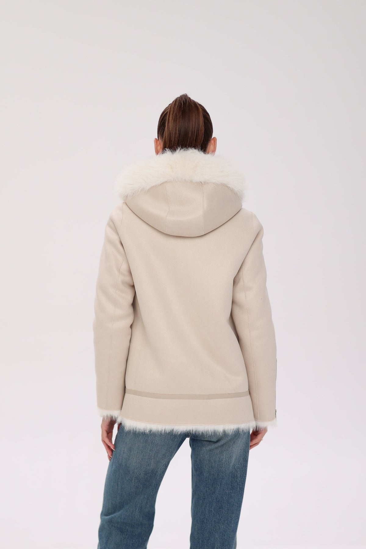 Reversible Hooded Wool Blend Jacket