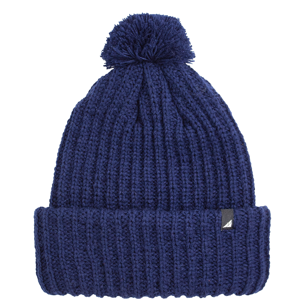 Adult Acrylic Ribbed Cuff with Matching Pom Hat