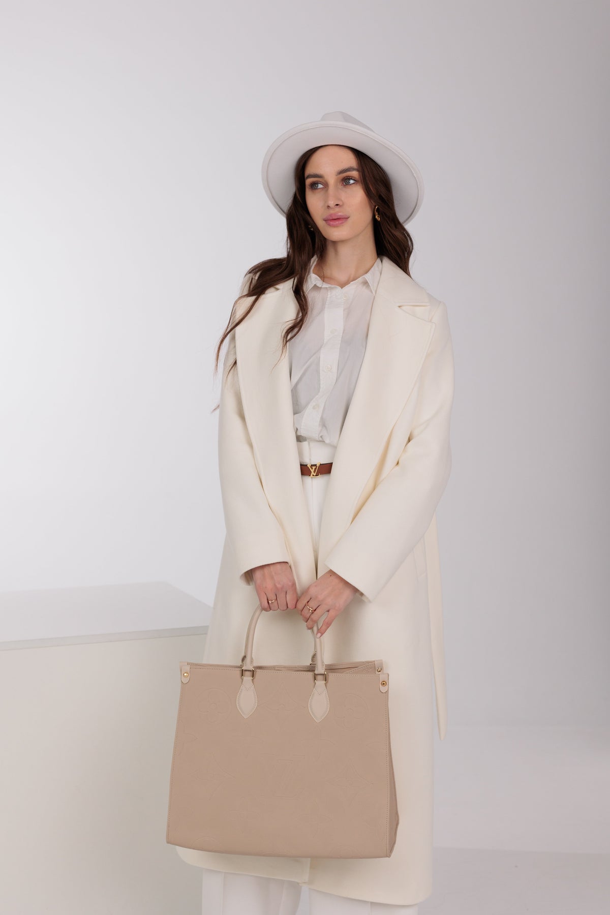 Pre-Order. Re-Stock Ships September 30. Astoria Classic Wraparound Wool Blend Overcoat in Ivory