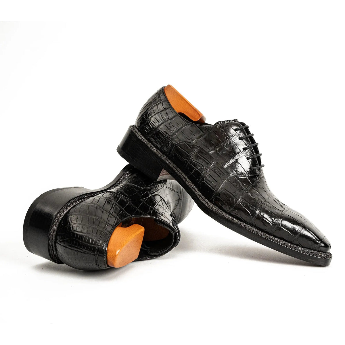 Black Textured Lace-Up Dress Shoe