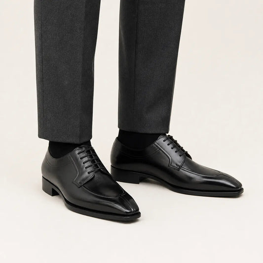 Black Glossy Lace-Up Dress Shoe