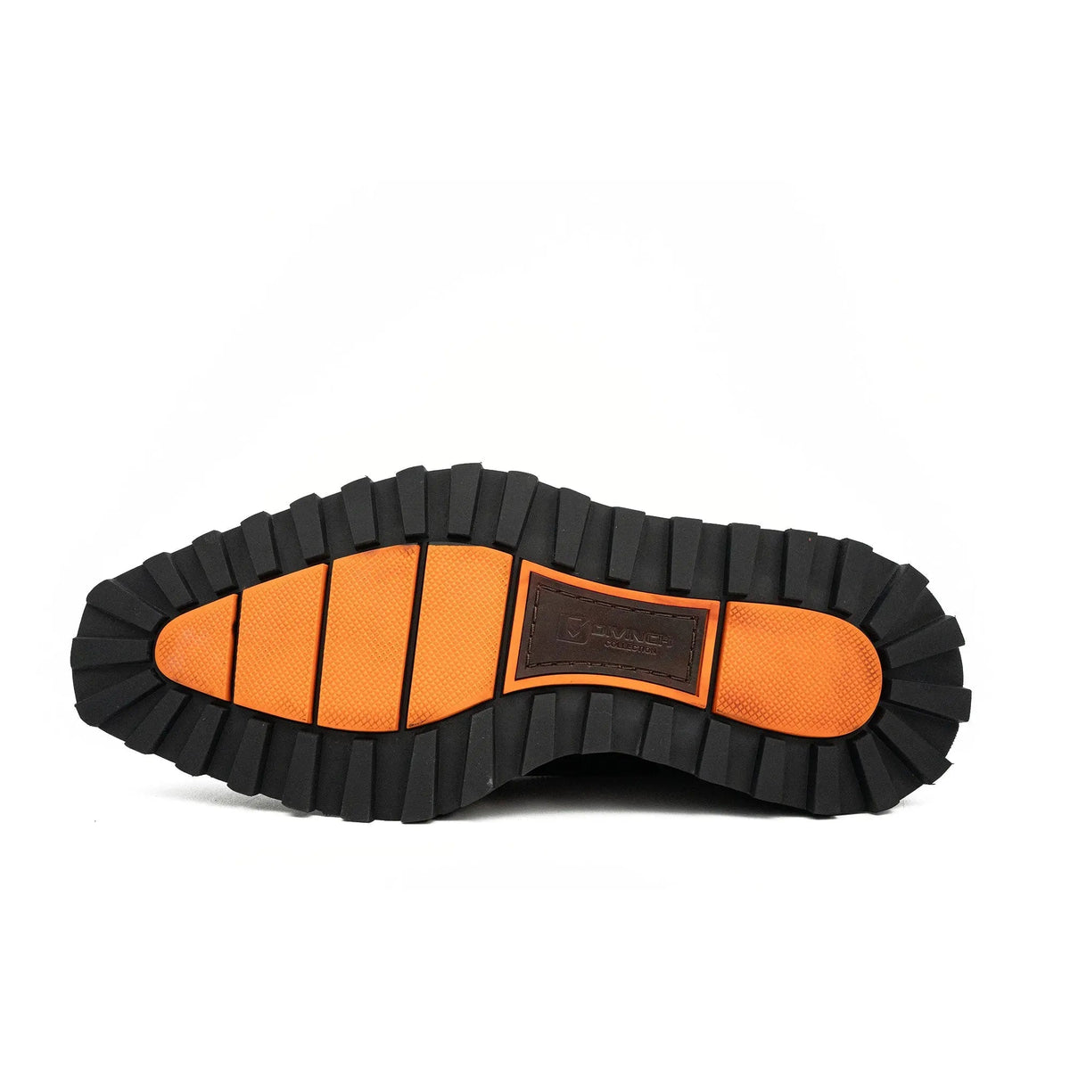 Black Lug Sole Wingtip Buckle Monk Shoe
