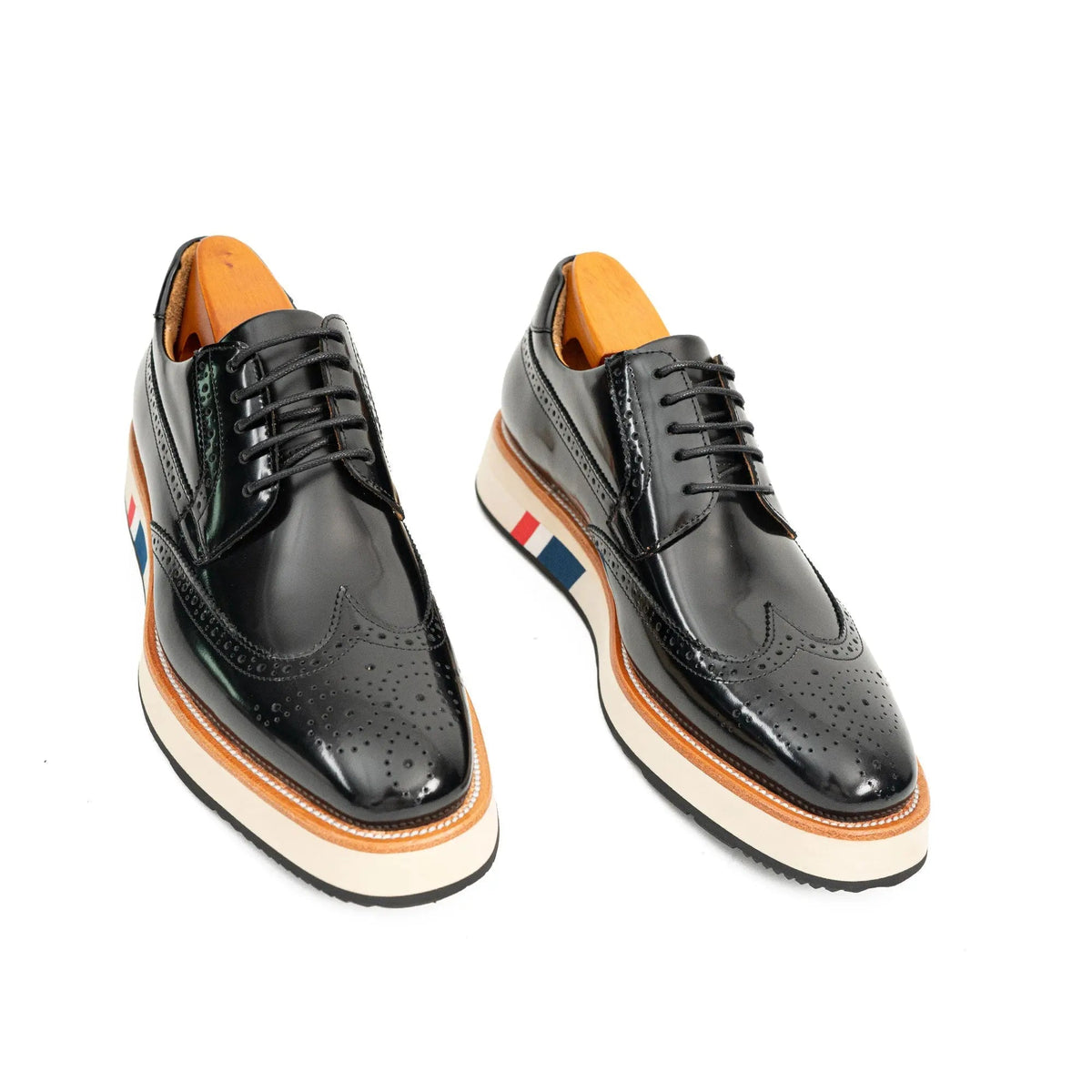 Black Glossy Wingtip Derby Shoe