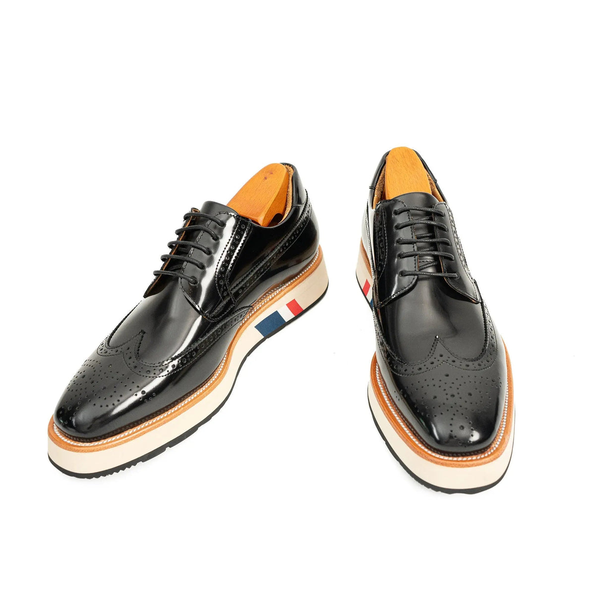 Black Glossy Wingtip Derby Shoe
