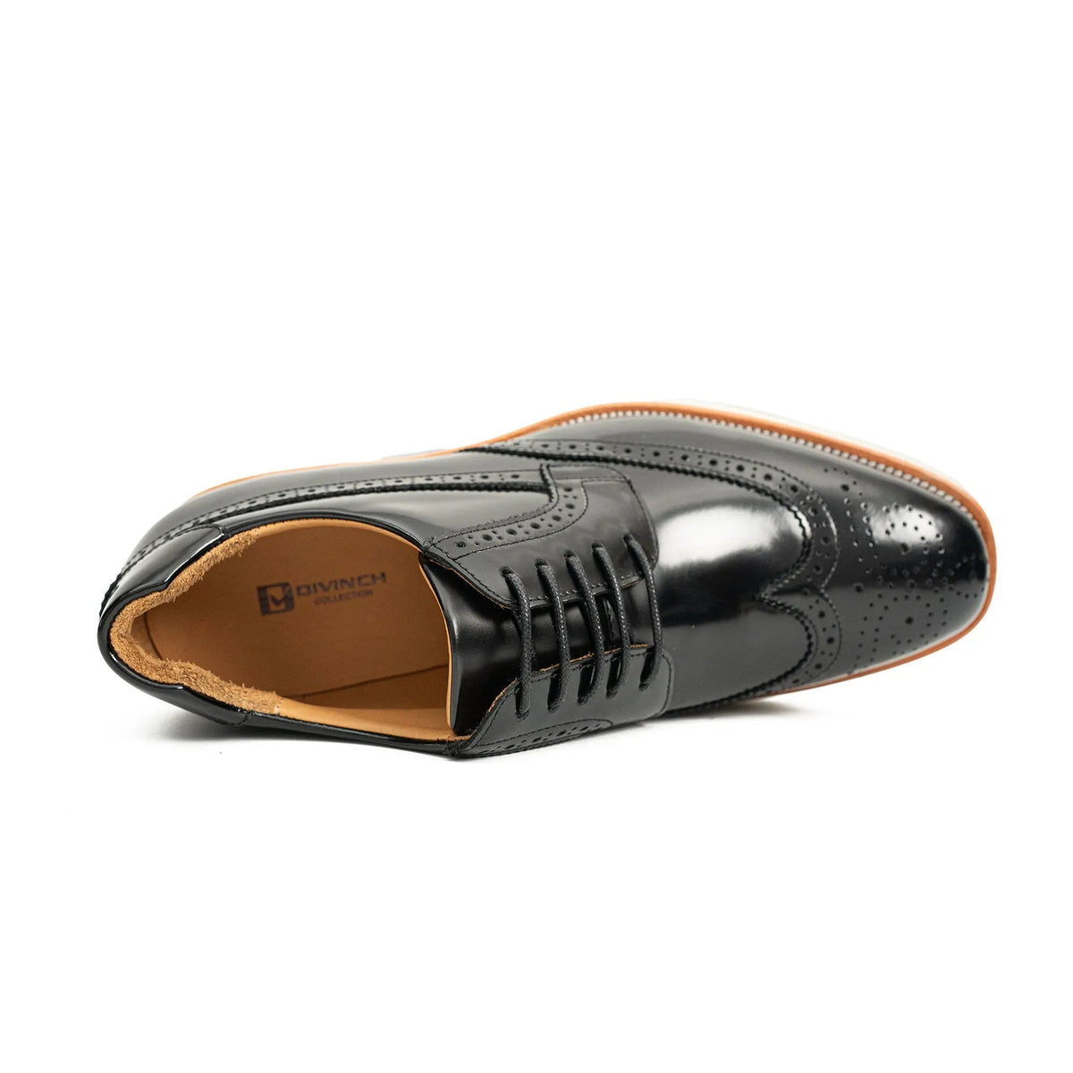 Black Glossy Wingtip Derby Shoe