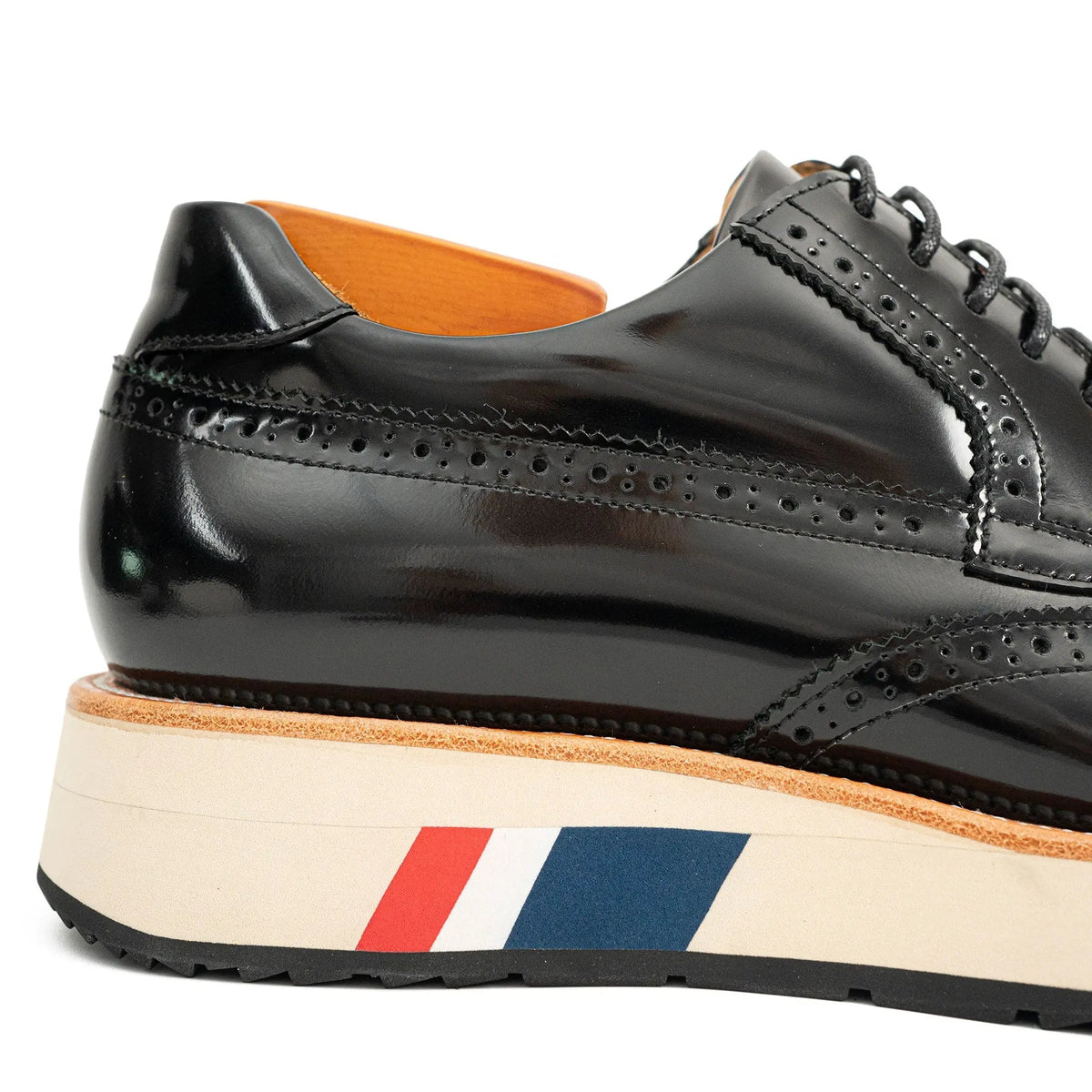 Black Glossy Wingtip Derby Shoe