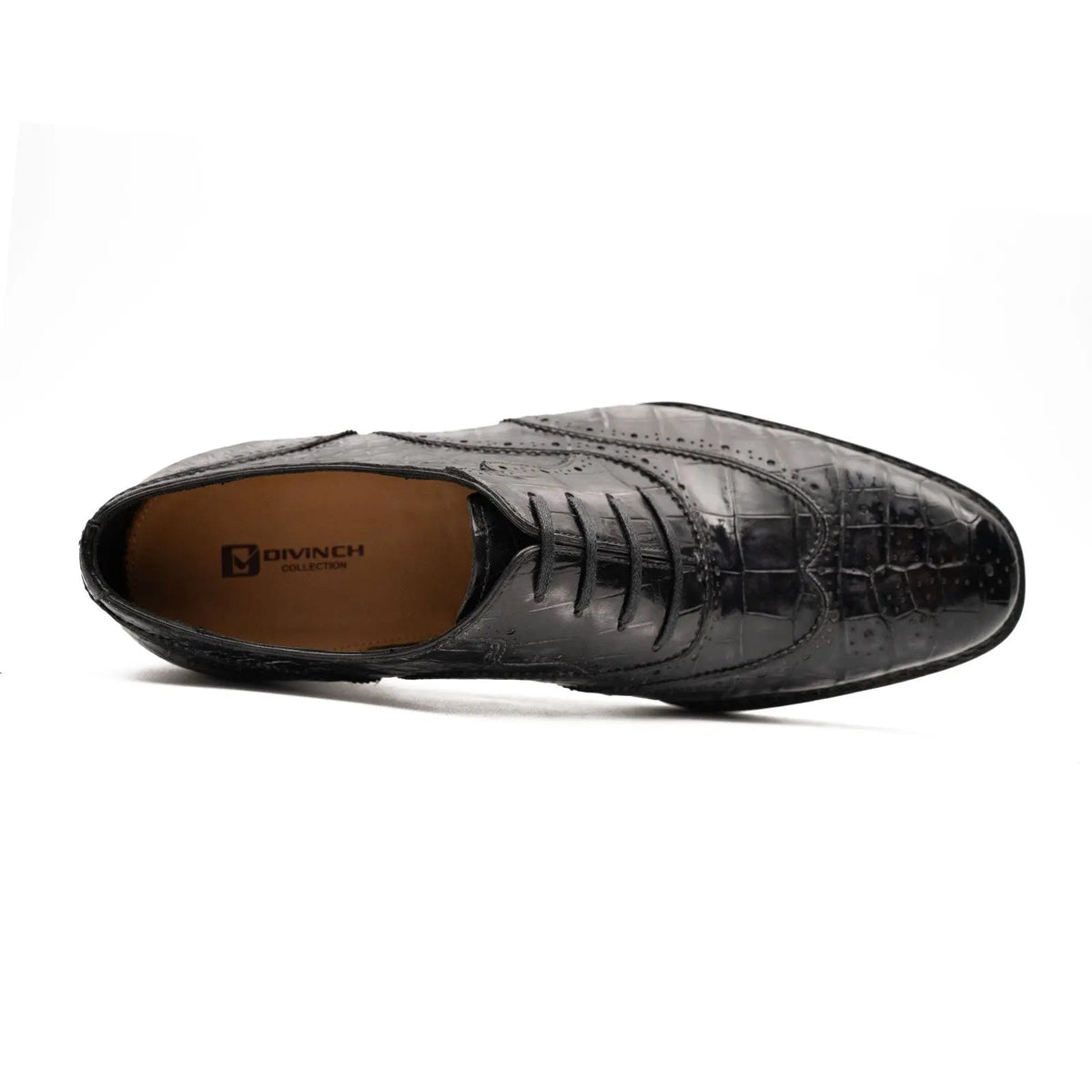 Charcoal Gray-Black Textured Lace-Up Dress Shoe