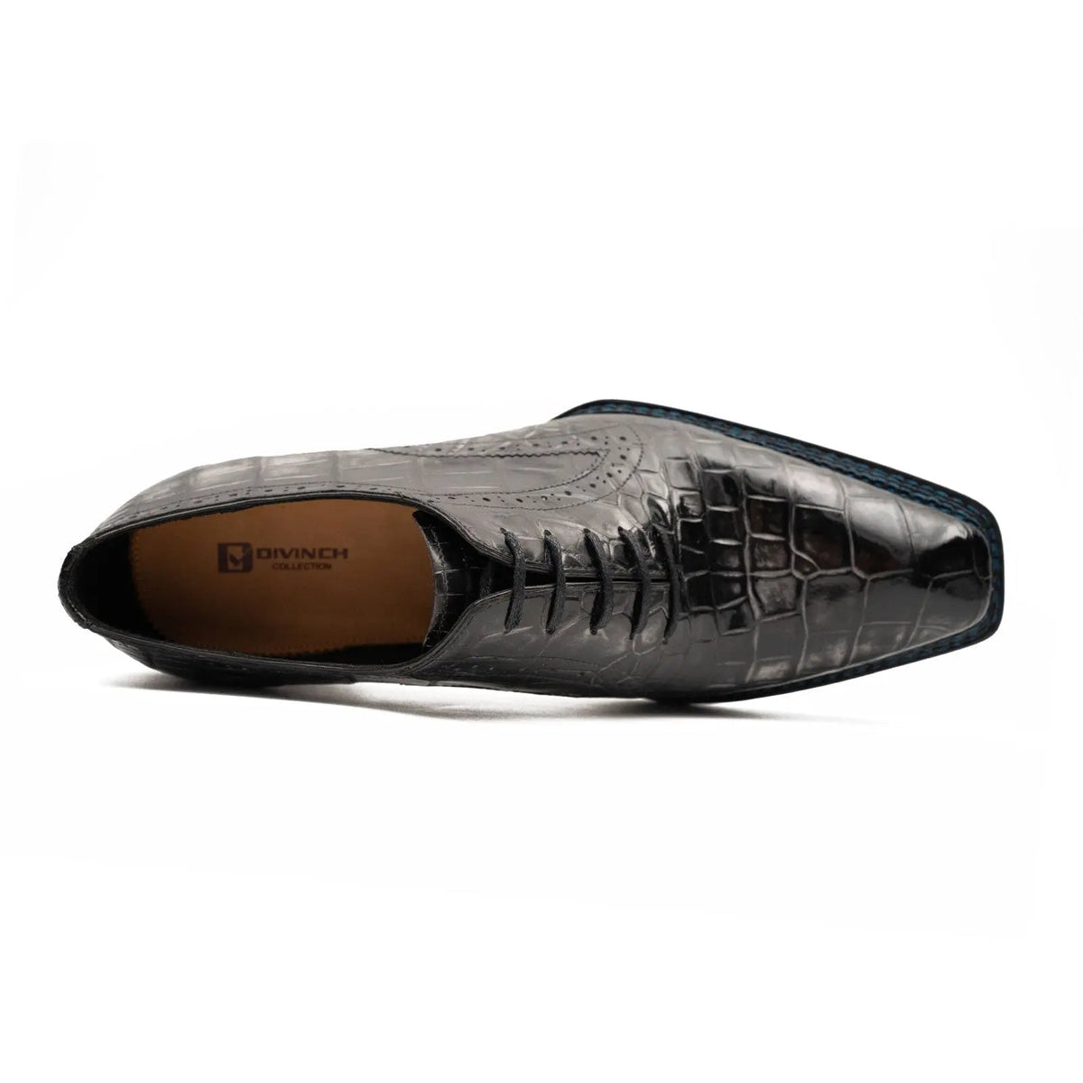 Gray-Black Textured Lace-Up Dress Shoe