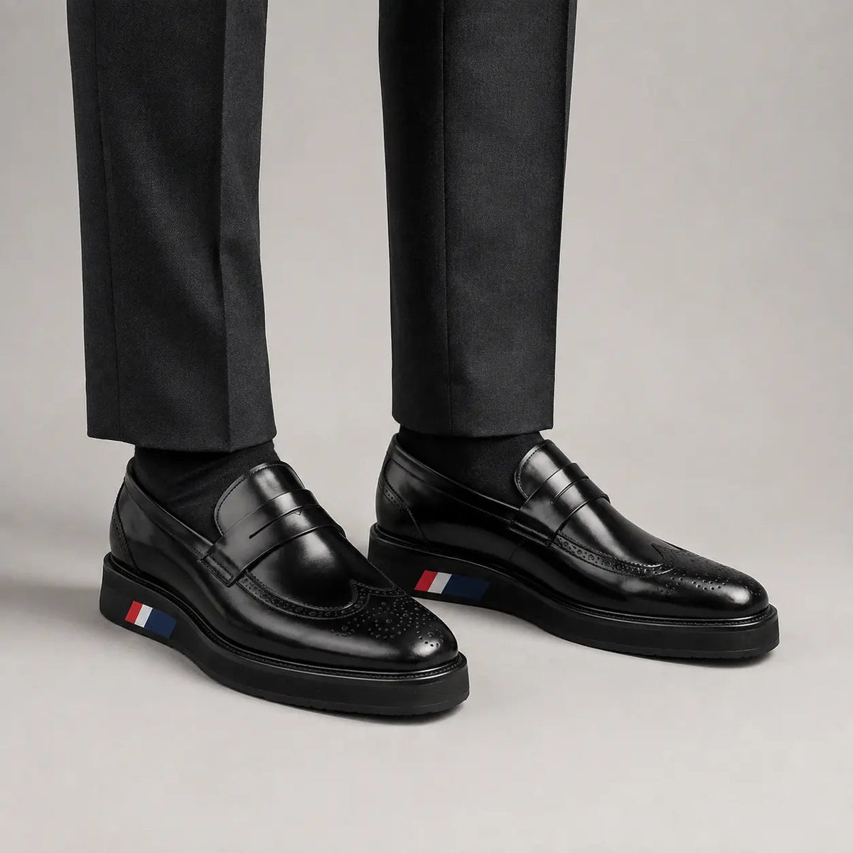 Black Glossy Platform Penny Loafer