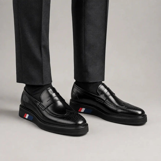 Black Glossy Platform Penny Loafer