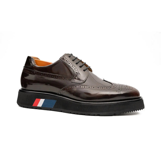 Dark Brown Platform Wingtip Derby Shoe