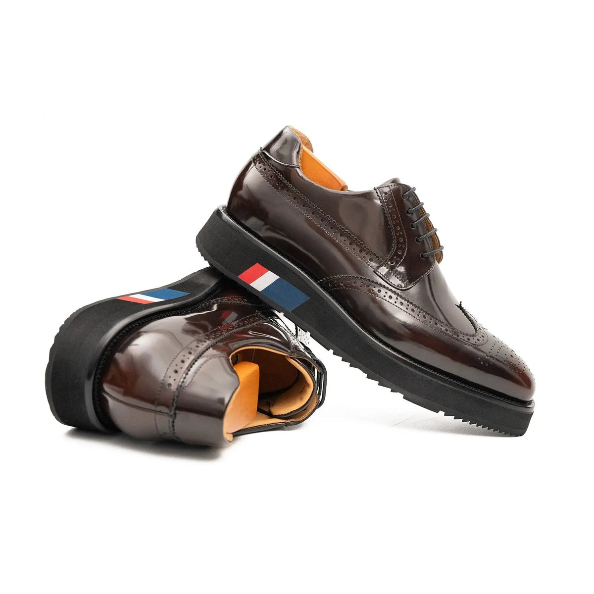 Dark Brown Platform Wingtip Derby Shoe