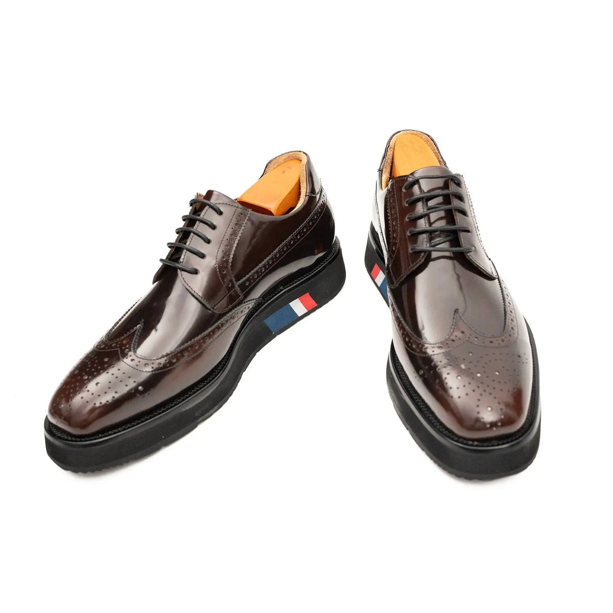 Dark Brown Platform Wingtip Derby Shoe