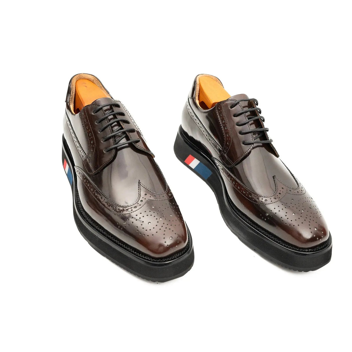 Dark Brown Platform Wingtip Derby Shoe